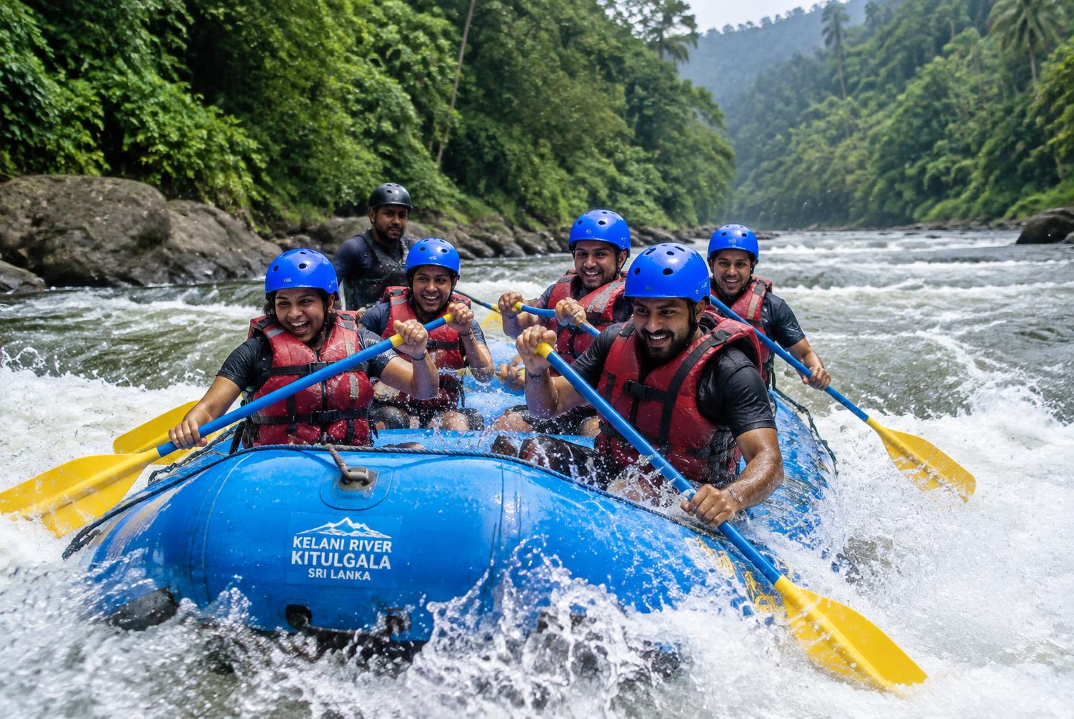 Rafting rapids in Kitulgala